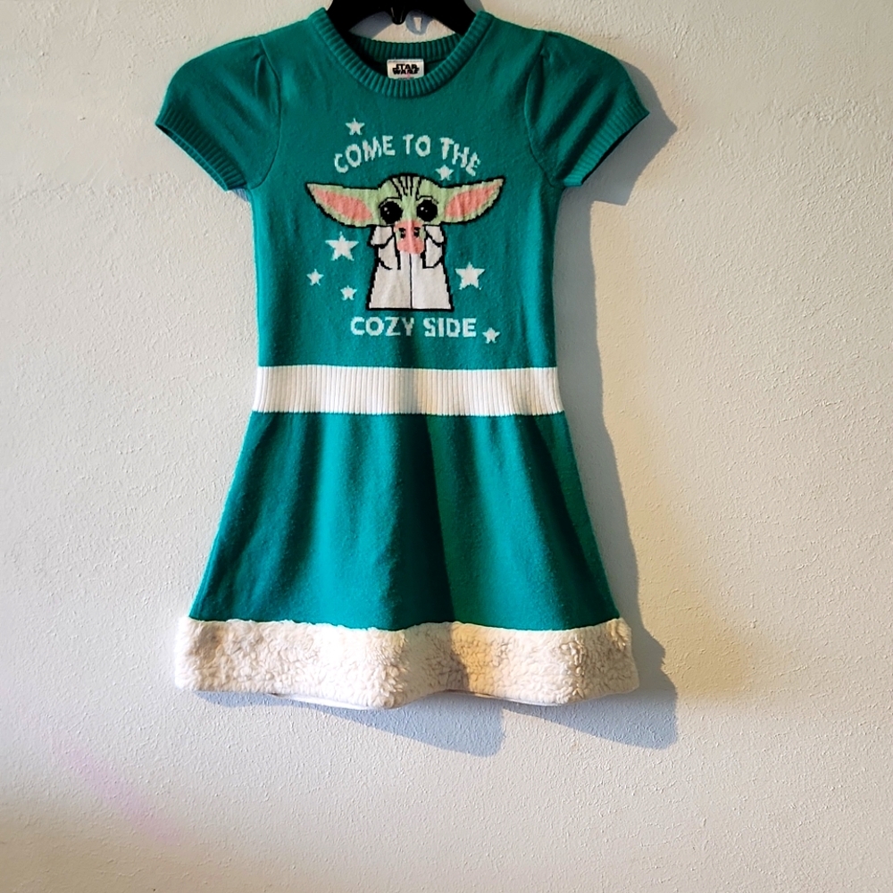 Green dress.